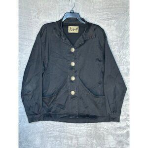 Vintage Jump Apparel Black Button Down Jacket with Pockets - Unique Design